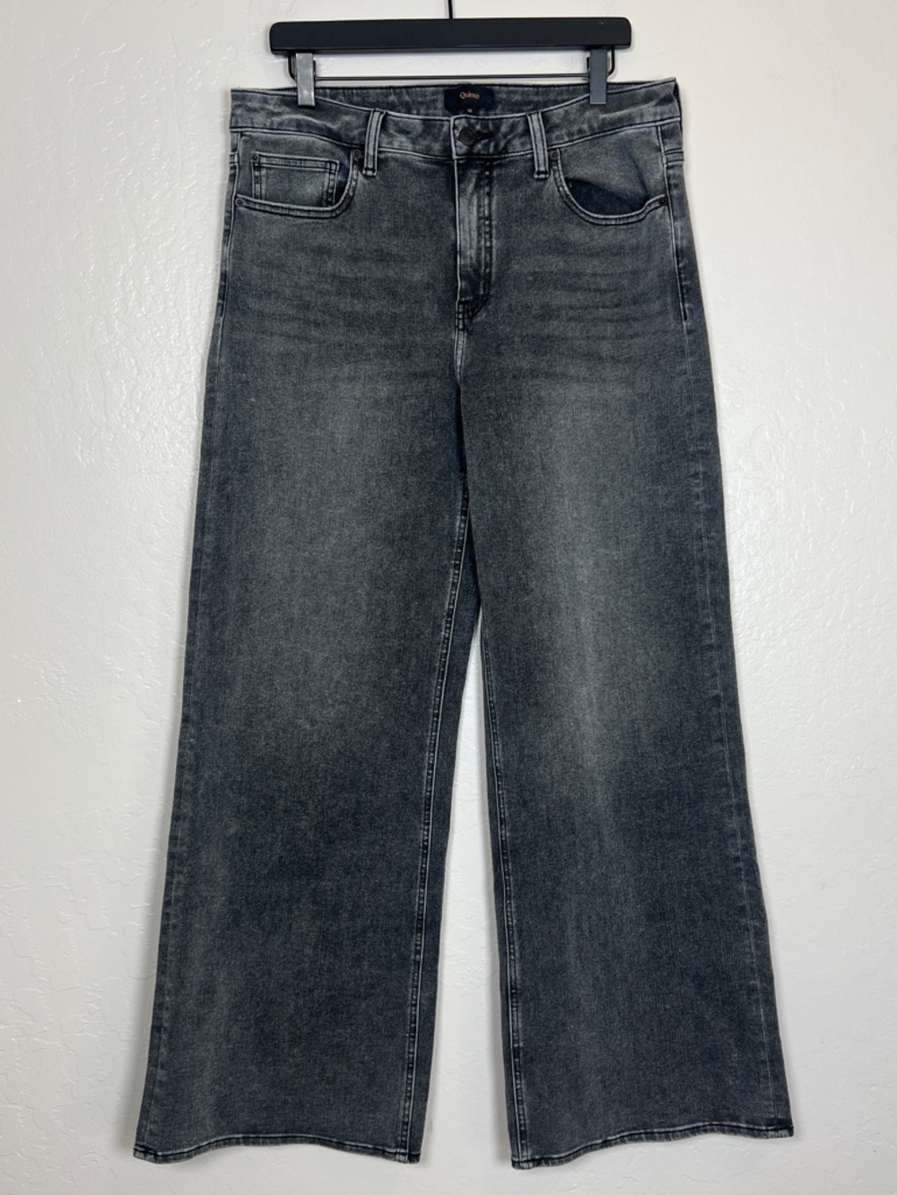 QUINCE Women’s Size 32 X 30 Greyed Out Bella Stretch High-Rise Wide Leg Jeans - Picture 2 of 14